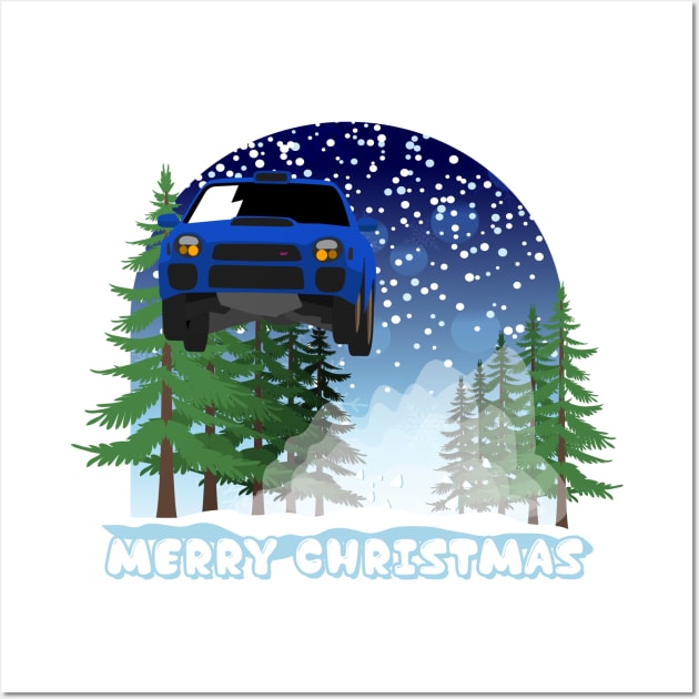Bugeye Christmas Rally Car Jump Wall Art by HSDESIGNS